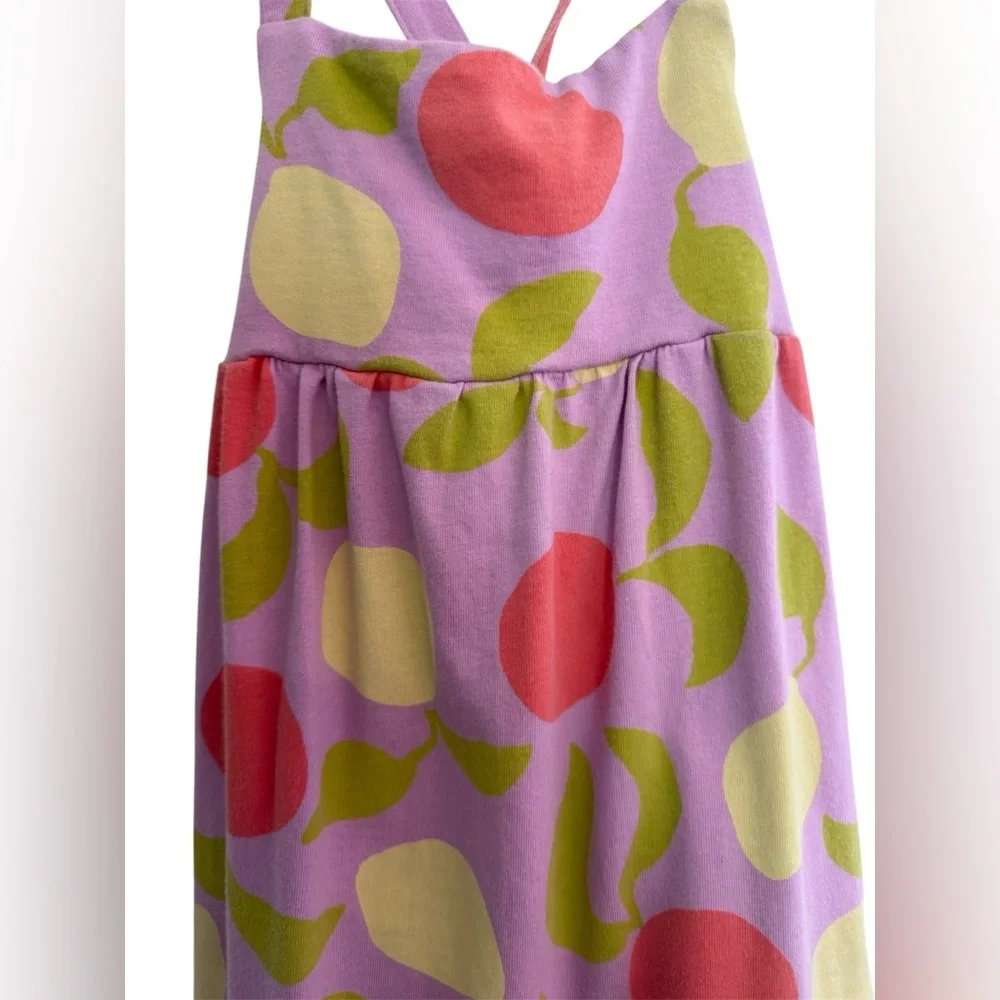 Hanna Andersson Cotton Tiered Cross Back Lemon Orange Lilac Spring Dress 4